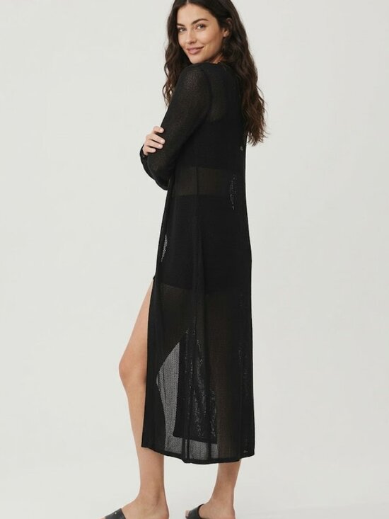 ALO Yoga Sweaters - ALO Yoga Silk Cashmere Heatwave Long Cardigan Black L NWT
